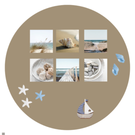Magnetisch Tegeltje Strand – 9 x 5 x 9,5 cm – Forex – Voor Magneetbord