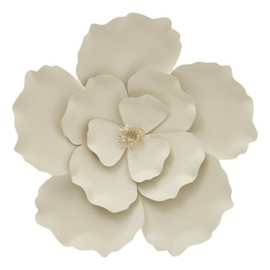 Wanddecoratie Bloem Beige – Metalen Muurdecoratie Ø29 cm - PRE ORDER