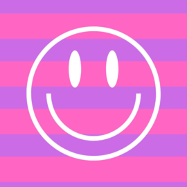 Tegeltje Smiley Paars Roze