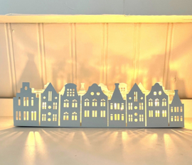 Windlicht huisjes wit