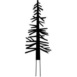 Dennenboom metaal zwart 41,5cm