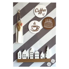 Magneetbord 60x40 cm – Strepen taupe/wit