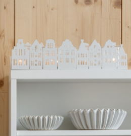 Windlicht huisjes wit