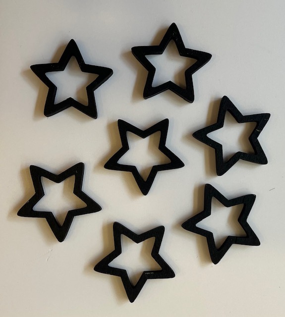 Magneet ster zwart 3 cm