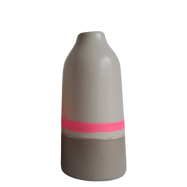 Vaas beige/roze 23cm hoog