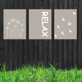 Tuinposter vogels beige 60 x 80cm