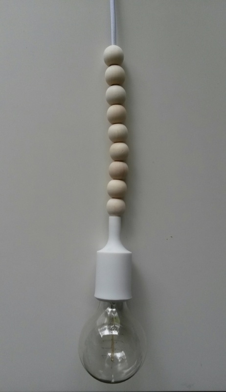 Spiksplinternieuw Hanglamp wit met houten kralen 25mm | HOUTEN KRALEN | Mix&Match Kdo DL-44