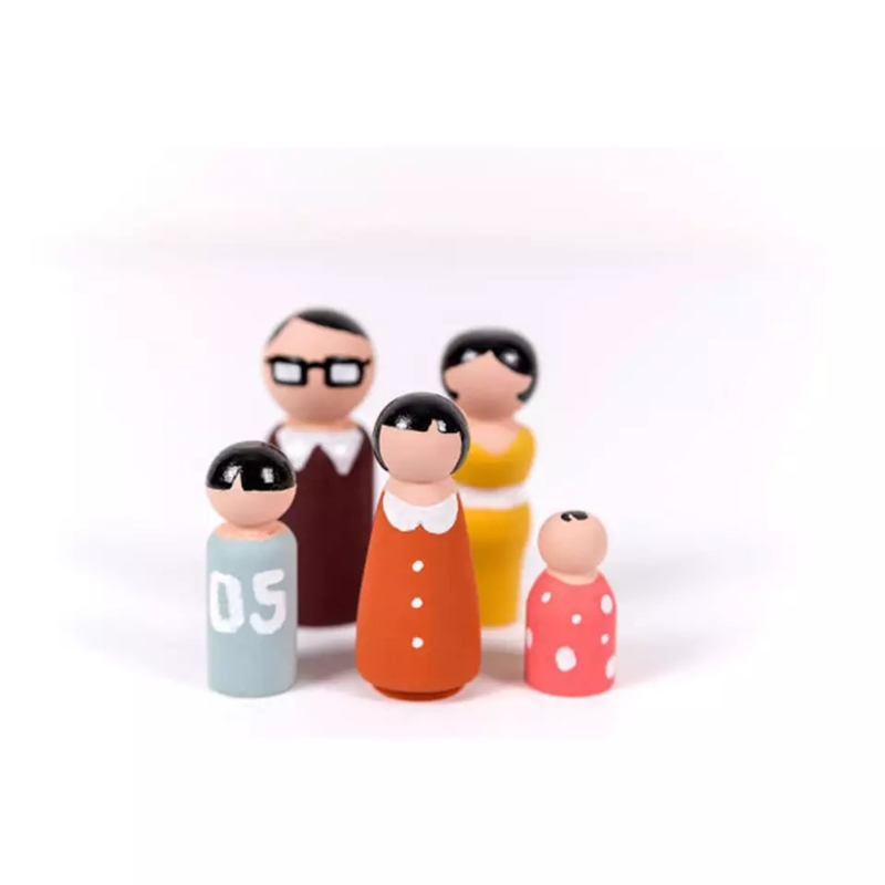 Poppetjes hout familie 5 stuks PEG DOLLS Mix&amp;Match Kdo