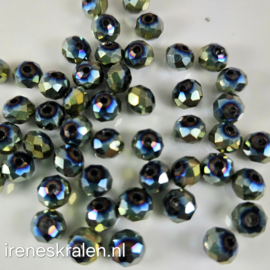 GG 006: FacetKraal Metallic Groen/Blauw, ca 5x6mm