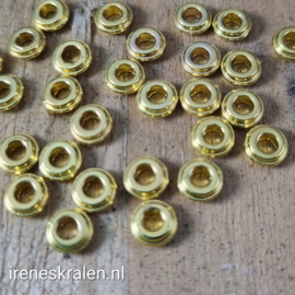 Gd 012: Spacer Goudkleur 2x5mm (gat ca 2.2mm)