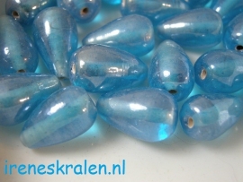 GAq950: Druppel, luster aqua #India Lampwork#