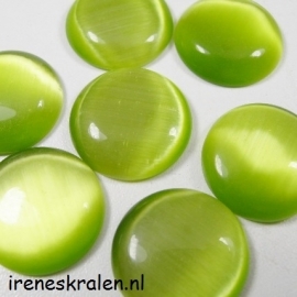 Plaksteen Cateye Rond Groen 19,2mm