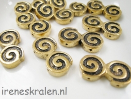 Gd 113: Verdeler Slakkenhuis, metaal goudkleur, 10x19mm