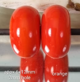 DuoSet Spacers/kleinere kralen, ca 6x12mm, Oranje