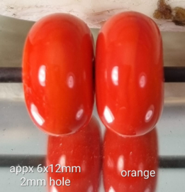 DuoSet Spacers/kleinere kralen, ca 6x12mm, Oranje