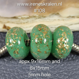 IKGR0033: Set van 3x GrootGatKraal SeaGreen (5mm gat)