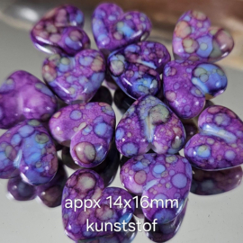 Gprs 026: Hartje Kunststof Tye Dye Paars, ca 14x16