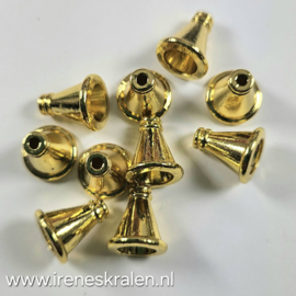 Gd 029: Kapje metaal goudkleur, ca 11x10mm