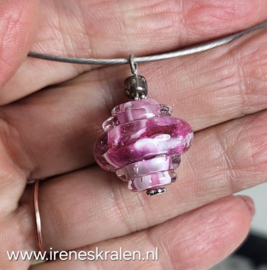 RZ 0043: Spang met Roze zelfgemaakte glaskraal