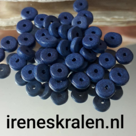 GBL 010: Schijfjes DQ Grieks Keramiek Sodalite Blue, ca 6x2mm
