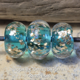 IKOC0041: Set  met goudvlokken Teal