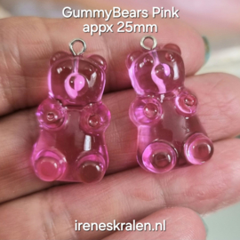 EP002: Paar Epoxy GummieBeertjes Roze, ca 25mm