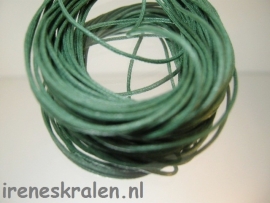 Waxcord 1mm zakje, Groen-donkergroen 5 meter