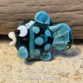 IKOC0039: Focal Kraal Vis Groenig Turquoise, ca 32mm