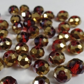 Grd 005: Faceted Red/Gold, 7x8mm