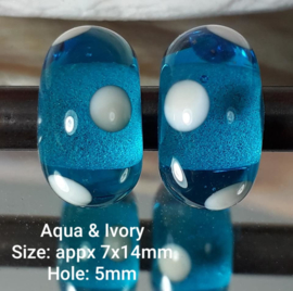 IKOC0211: Set van 2x GrootGatKraal Aqua Dots, ca 7x14mm