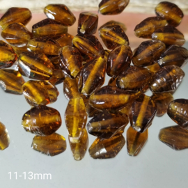 GB 013: Onregelmatige Bicones Topaz, ca 11 tot 13mm #India Lampwork#