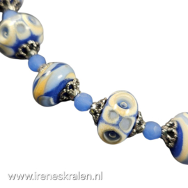 BL0030: Lampwork ketting homemade glaskralen