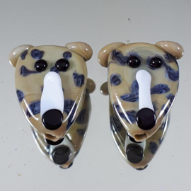 IKBR0241: Set of 2 Dogs GreyHounds DoubleSided, appx 19mm