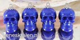 BL0008: Homemade Skull Epoxy Blauw, ca 25-30mm