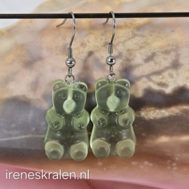 GR000: Oorbellen met GummyBeertjes Lichtgroen