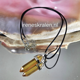 BR0008: Zwarte Ketting met hanger glas