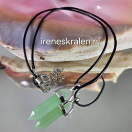 GR084: Zwarte Ketting met hanger glas