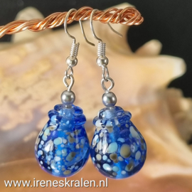 BL0031: Lampwork Oorbellen Grote Druppels