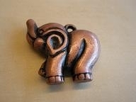 Koper 107 Hanger metallook olifant, 28x35mm