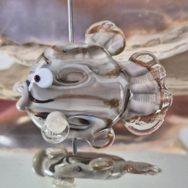 IKBR0008: GROTE Vis-Kraal Beige/IVoor/GoudSteen swirls erin