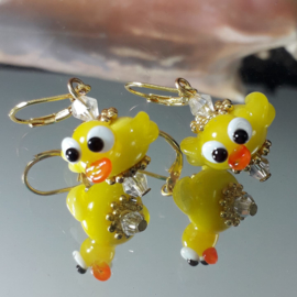 OR 0023: Earrings Rubber Ducks, lampwork