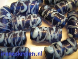 GBL255: Tube Decorated, lampwork, 27x11mm