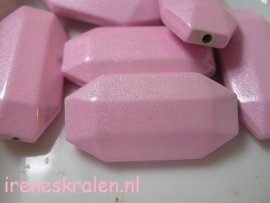 Groze 128 Faceted Plastic Pink 33x16mm