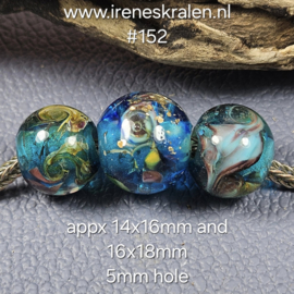 IKOC0907: Set van 3x GrootGatKraal Aqua & Multi (5mm gat)