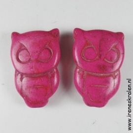 Groze 100: Stenen Uil, ca. 28x19mm tweezijdig