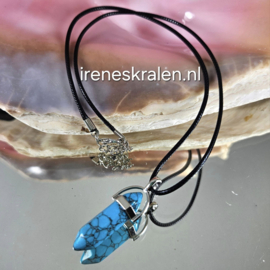 TU0042: Zwarte Ketting met hanger steen