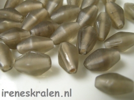 Gzwt 985 Achthoekige kraal frost grijs, 12x7mm #India Lampwork#