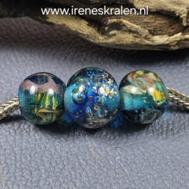 IKOC0907: Set van 3x GrootGatKraal Aqua & Multi (5mm gat)