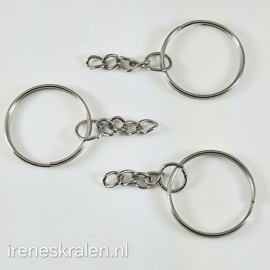 SleutelRing Zilverkleur, ca 25mm