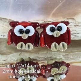 IKRD0029: DuoSet Uiltjes Mini Rood, ca 12mm